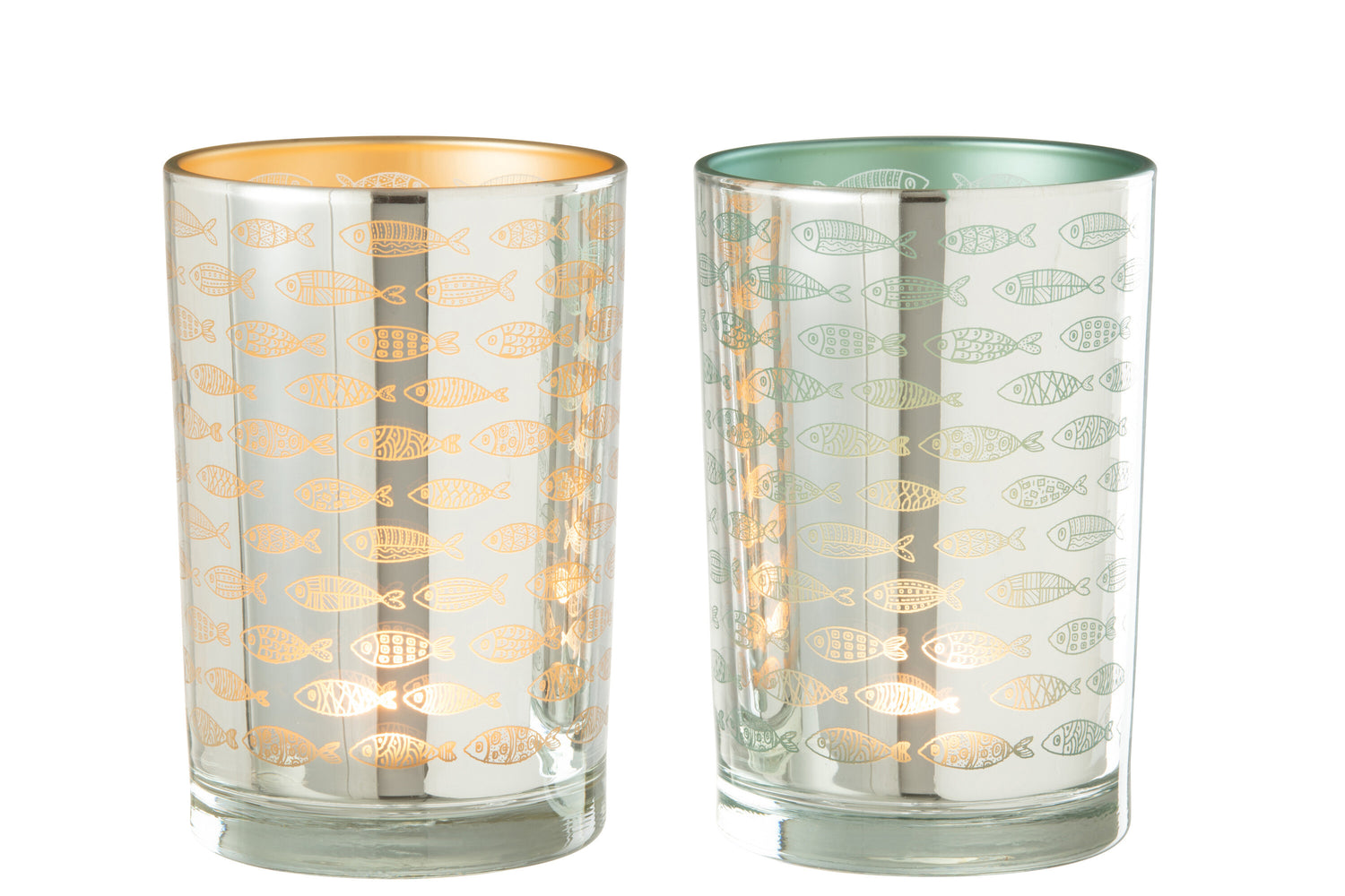 Hurricane Fish Glass Beige/Blauw Groot Assortiment Van 2