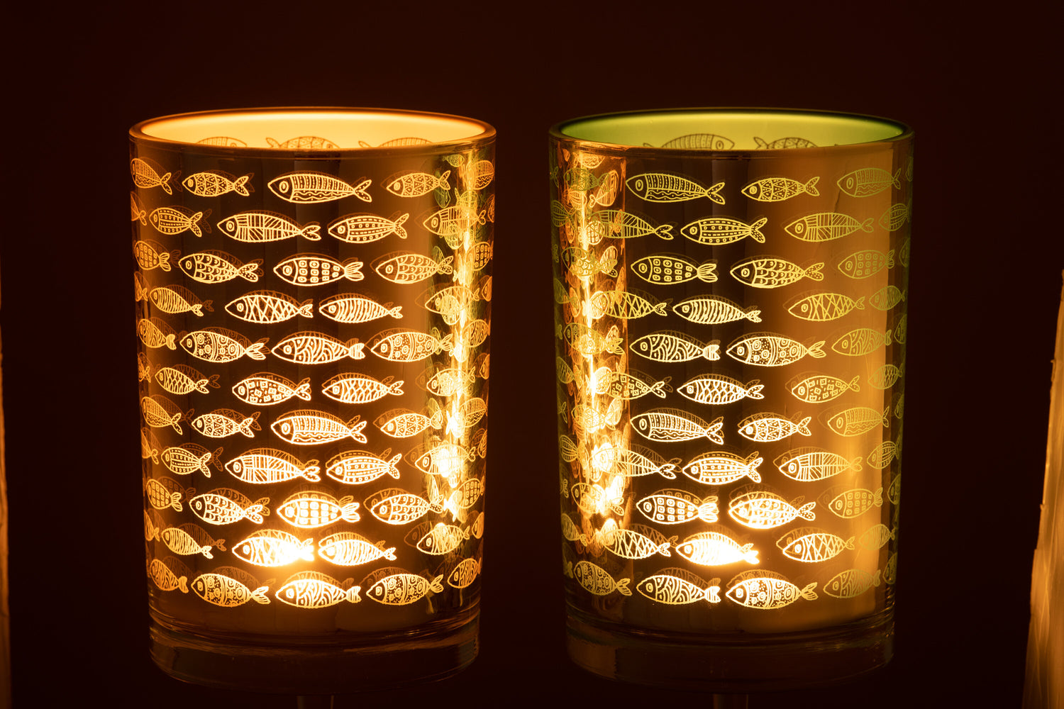 Hurricane Fish Glass Beige/Blauw Groot Assortiment Van 2