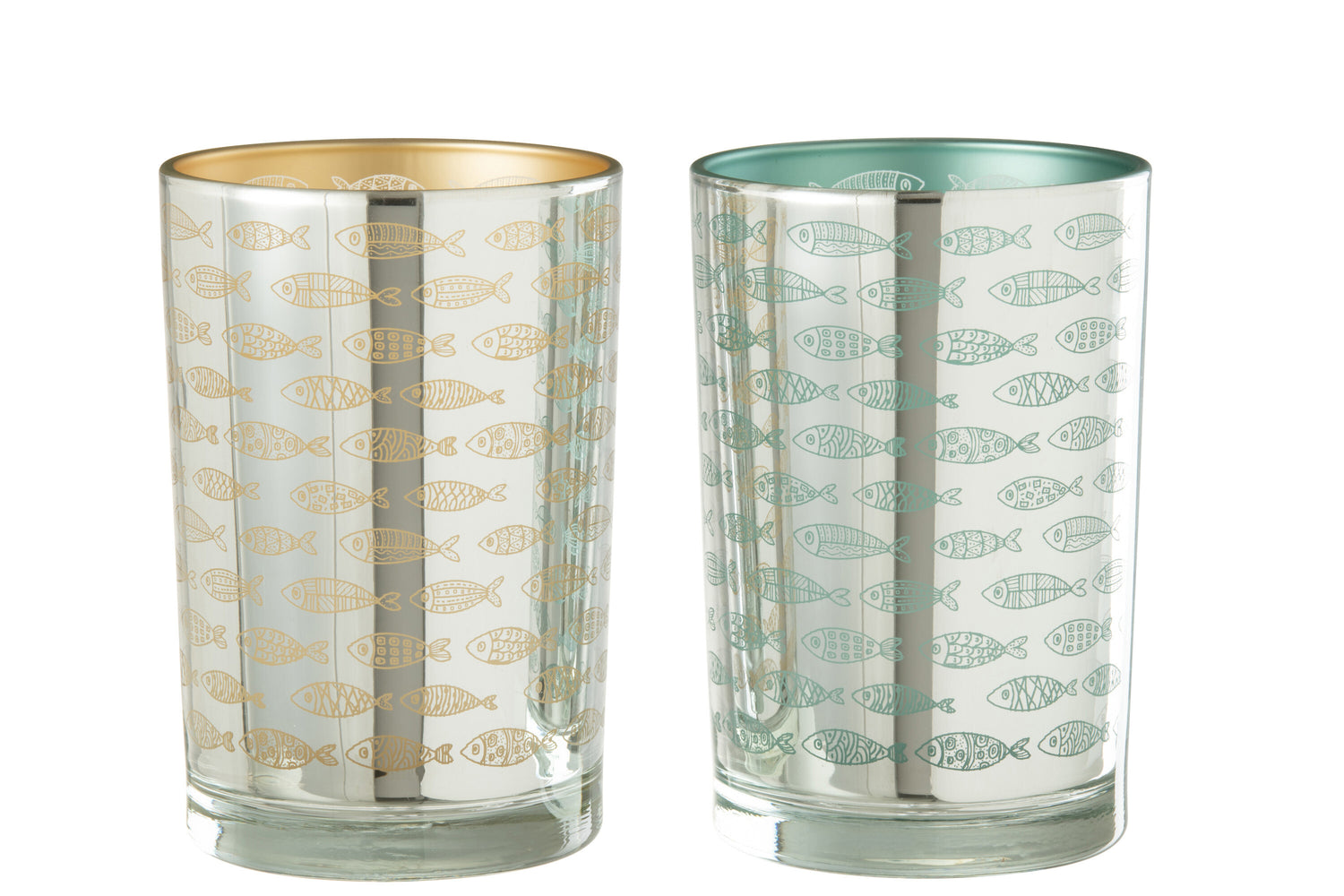 Hurricane Fish Glass Beige/Blauw Groot Assortiment Van 2