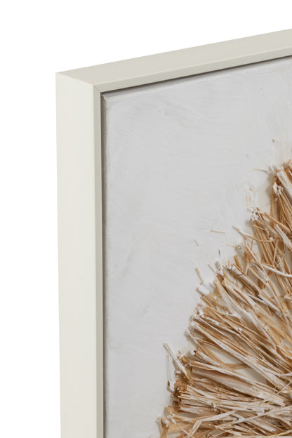 Wanddecoratie Ibiza Cirkel Canvas/Schilderij Crème/Wit Klein