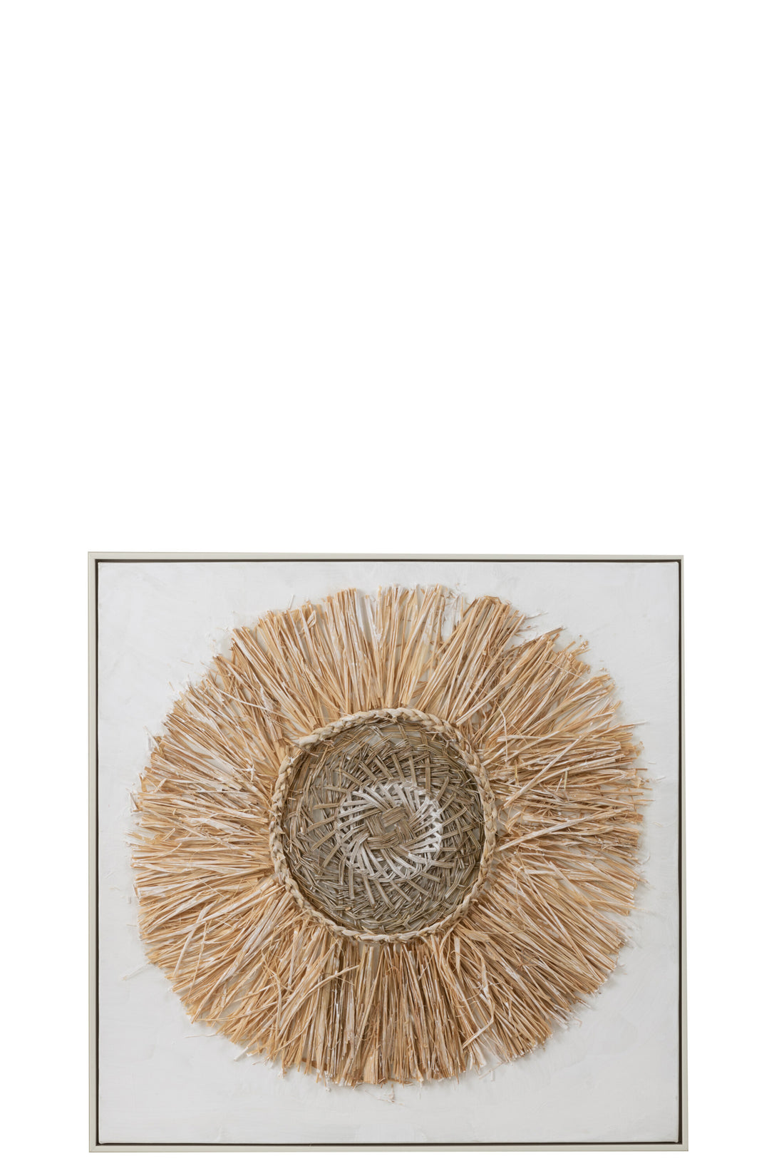 Wanddecoratie Ibiza Cirkel Canvas/Schilderij Crème/Wit Klein