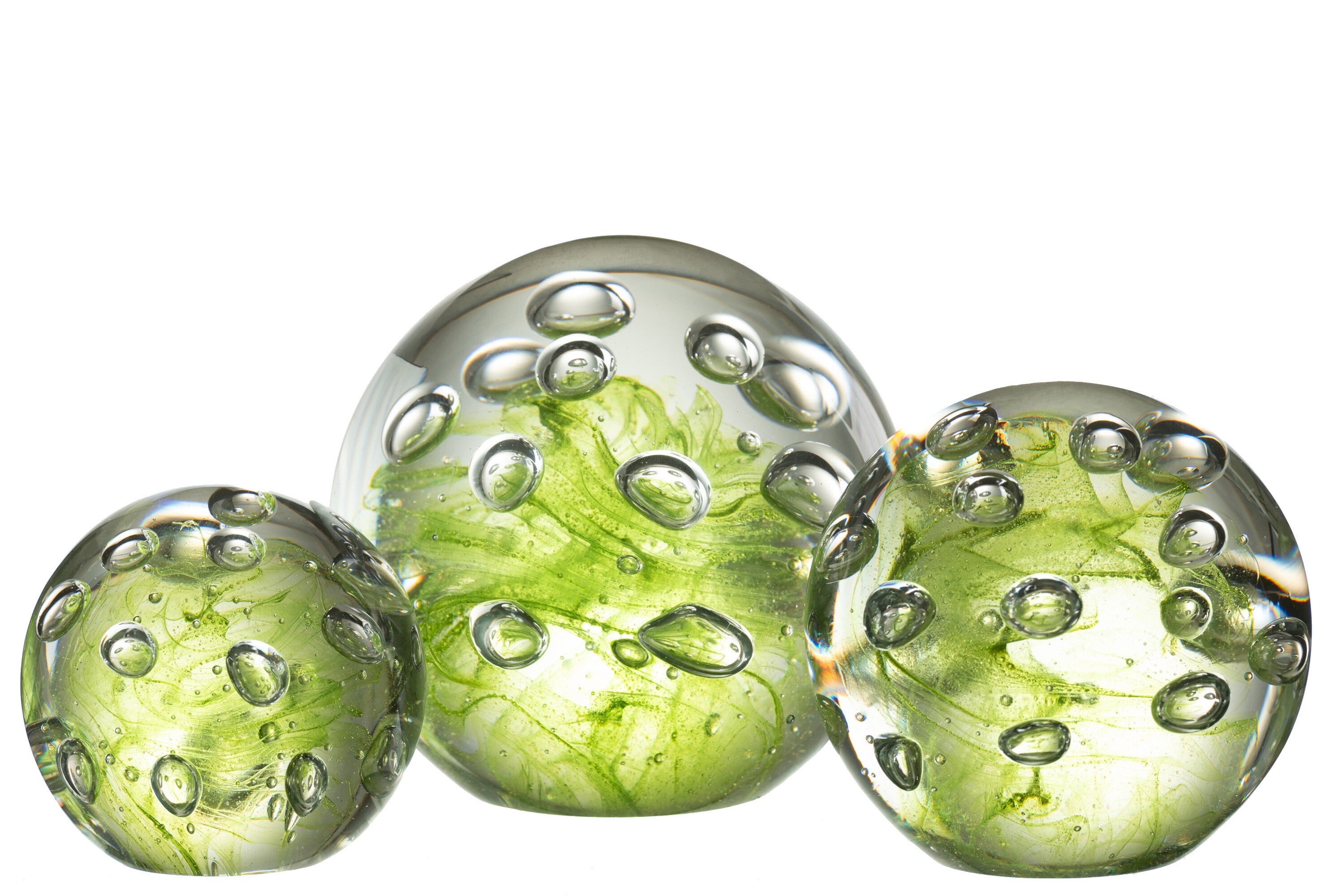 Papiergewicht Bubbels Glas Groen Groot
