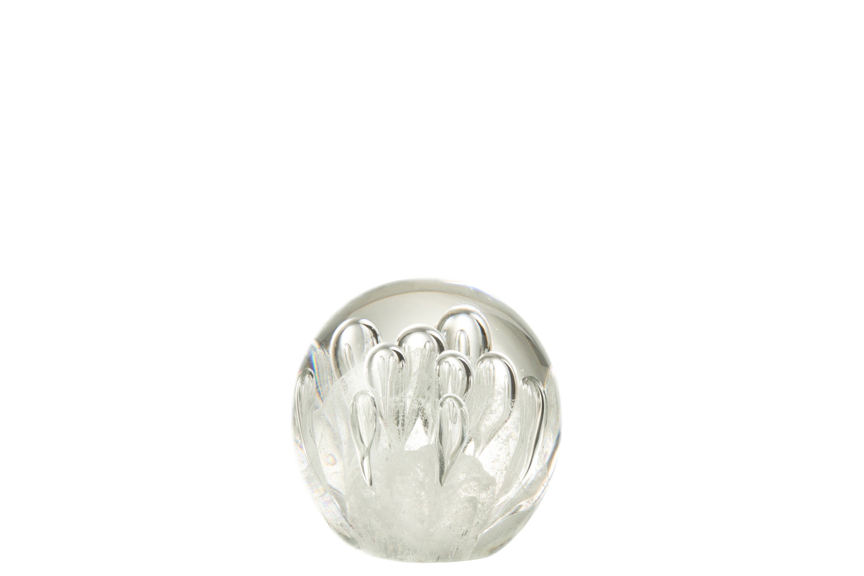Papiergewicht Bubbels Glas Wit Klein