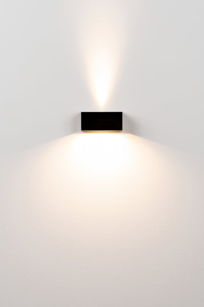 Mini wandlamp H.5 DOB LED gestructureerd zwart