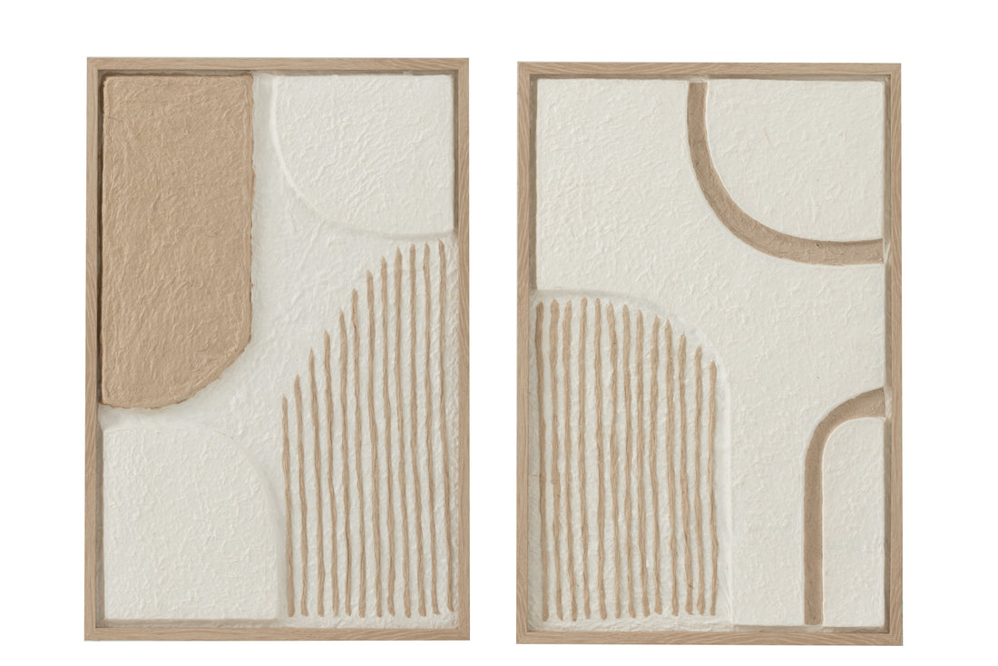 Schilderen Vormen Papier Wit/Beige Assortiment Van 2