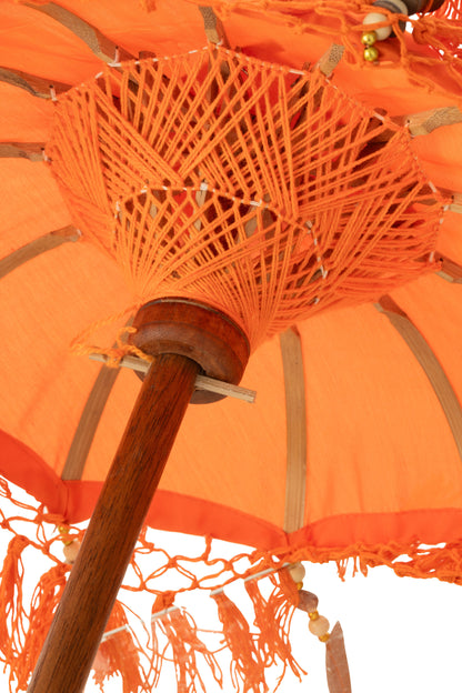 Parasol Dayu Katoen/Hout Oranje Klein