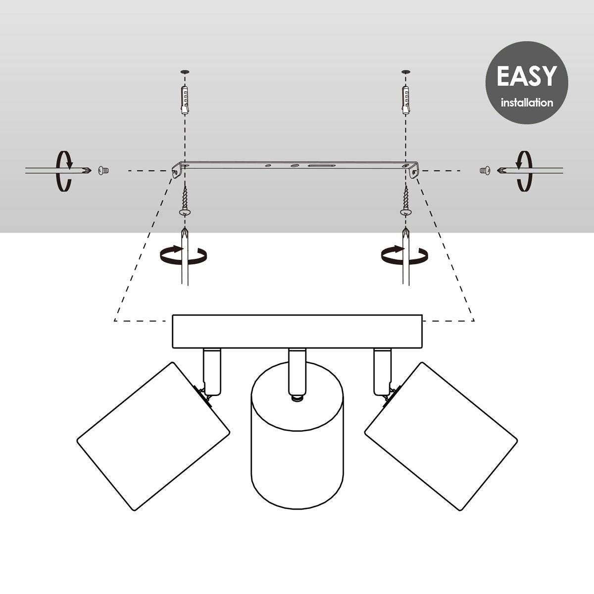 LED Opbouwspot Kurk 3 - dimbaar - Rond - zwart