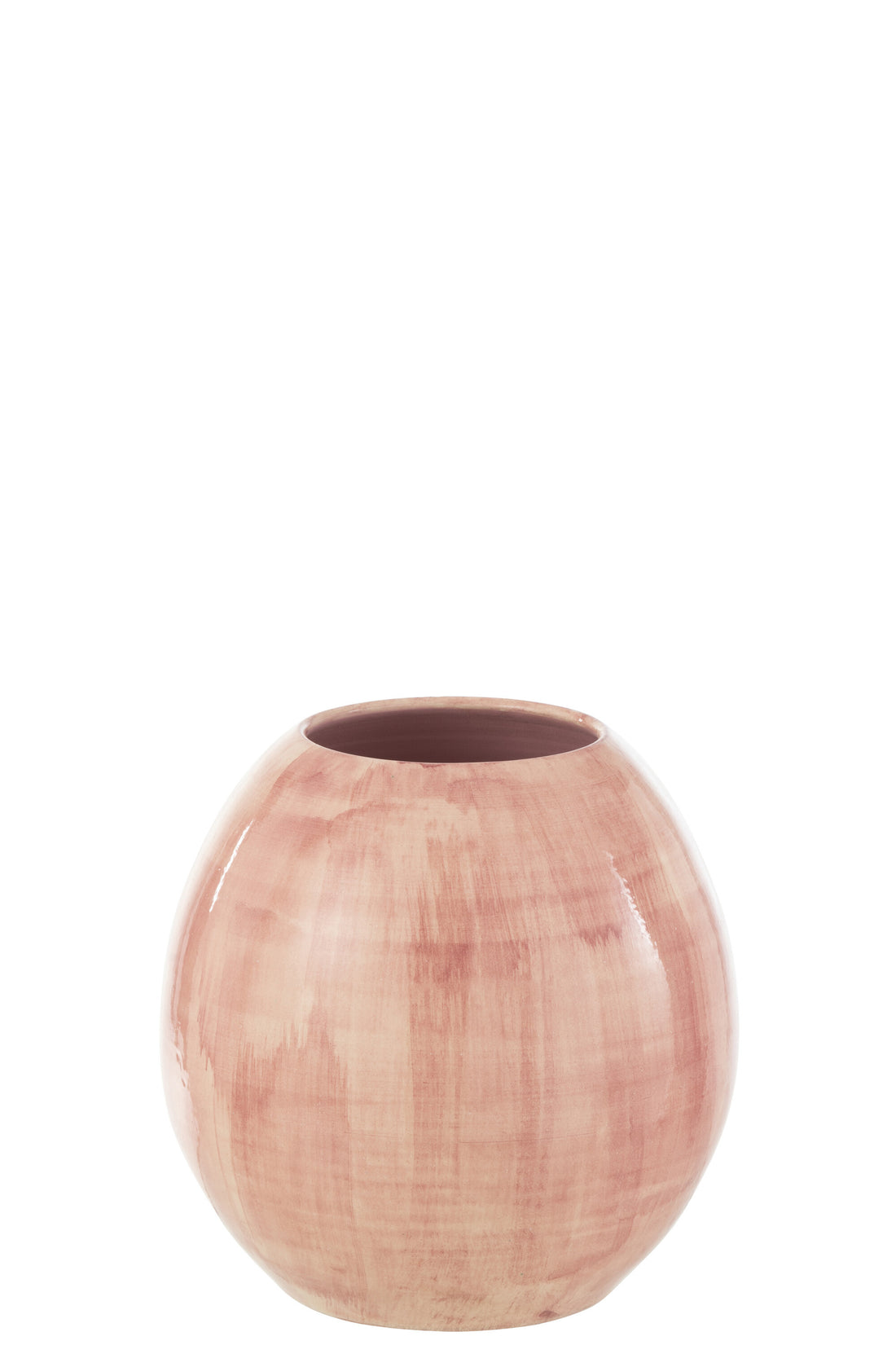 BLOEMPOT HANDGESCHILDERD KERAMIEK ROZE GROOT