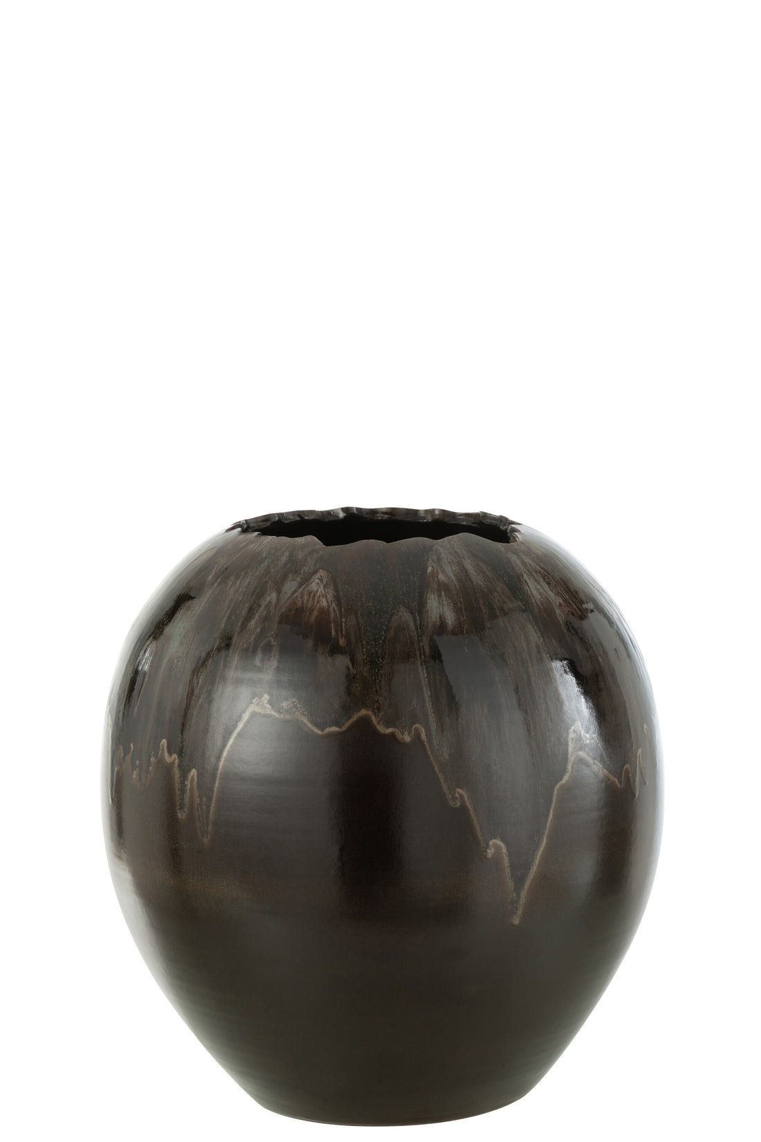 BLOEMPOT KERAMIEK BRUIN MEDIUM