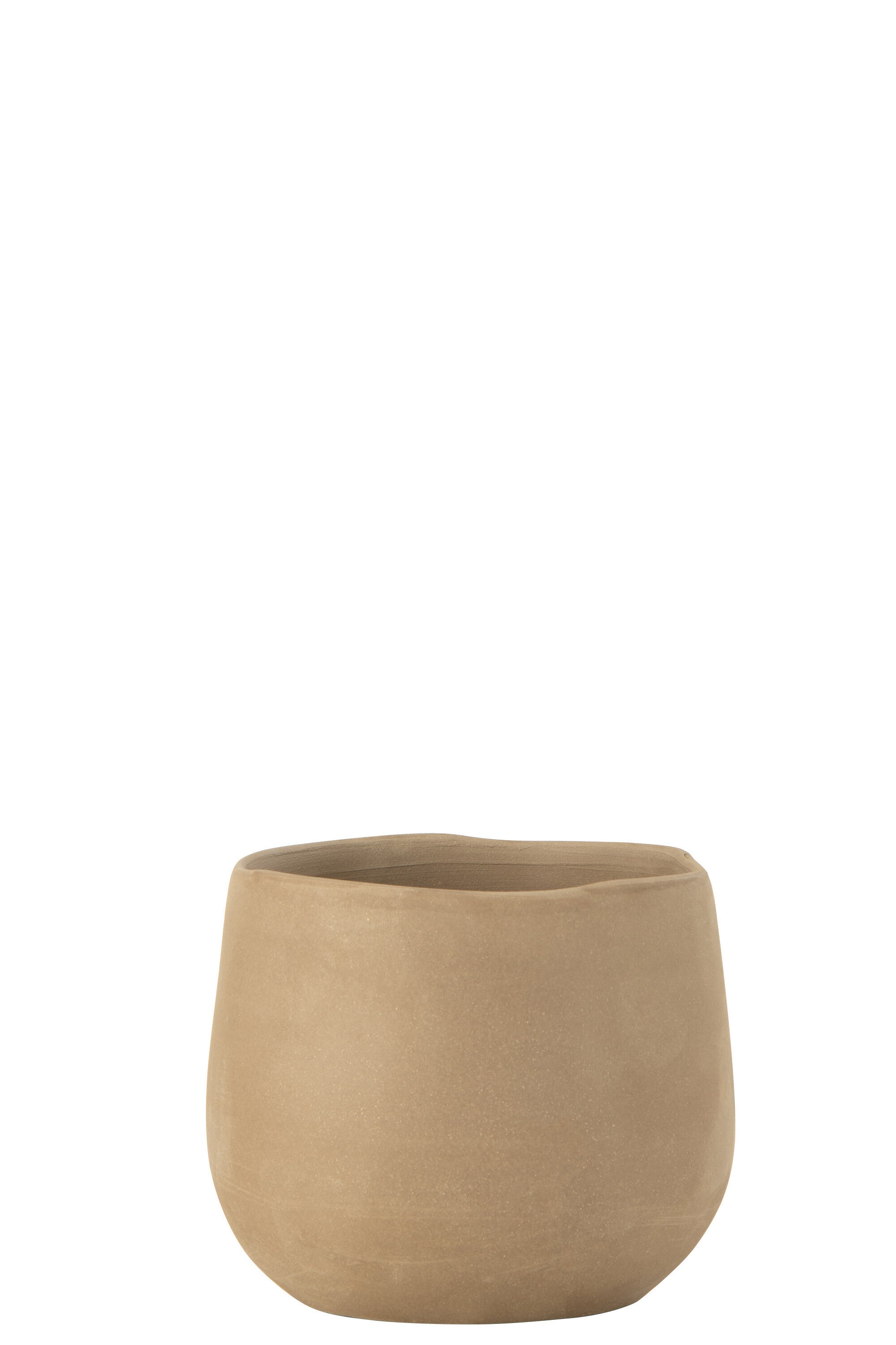 J-Line Bloempot Effen Keramiek Beige Small