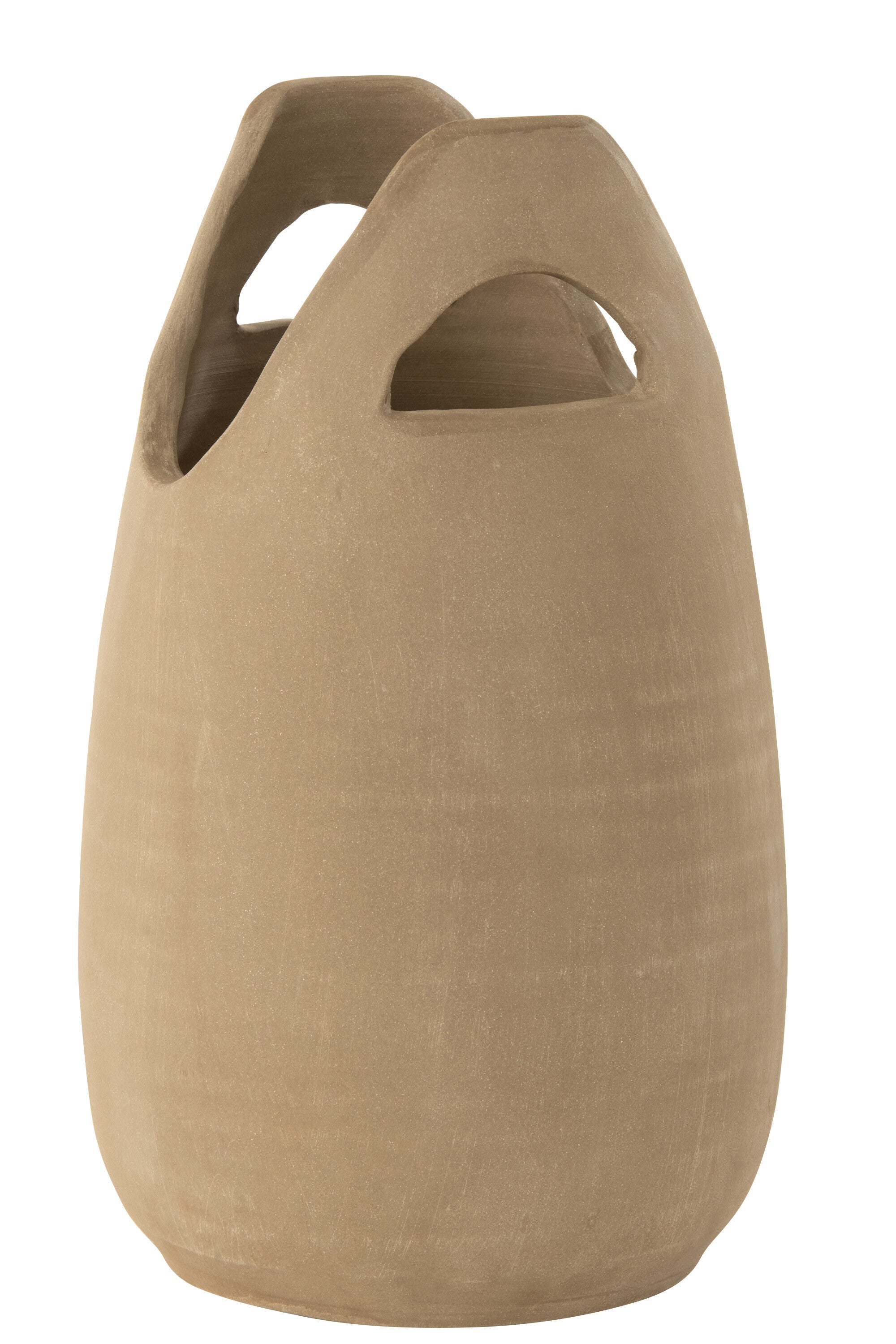 VAAS HANDVAT KERAMIEK BEIGE GROOT