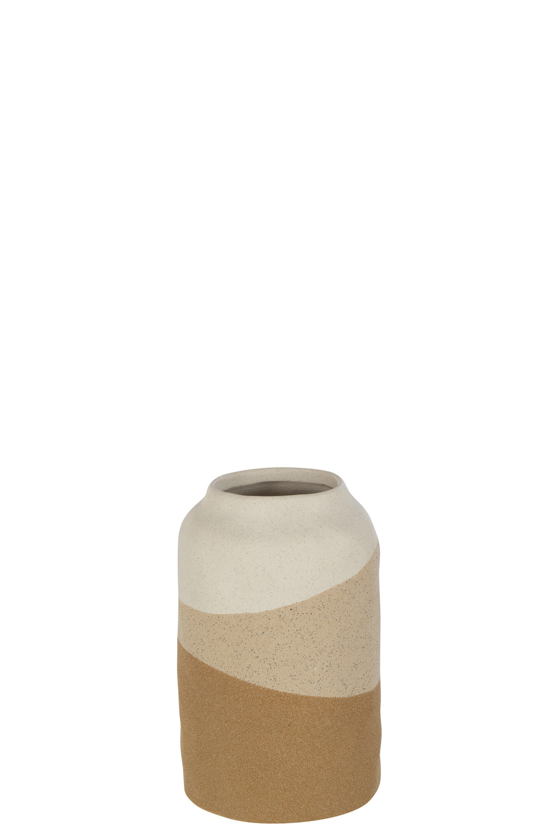 Vaas Cilinder Keramiek Beige/Lichtbruin Klein