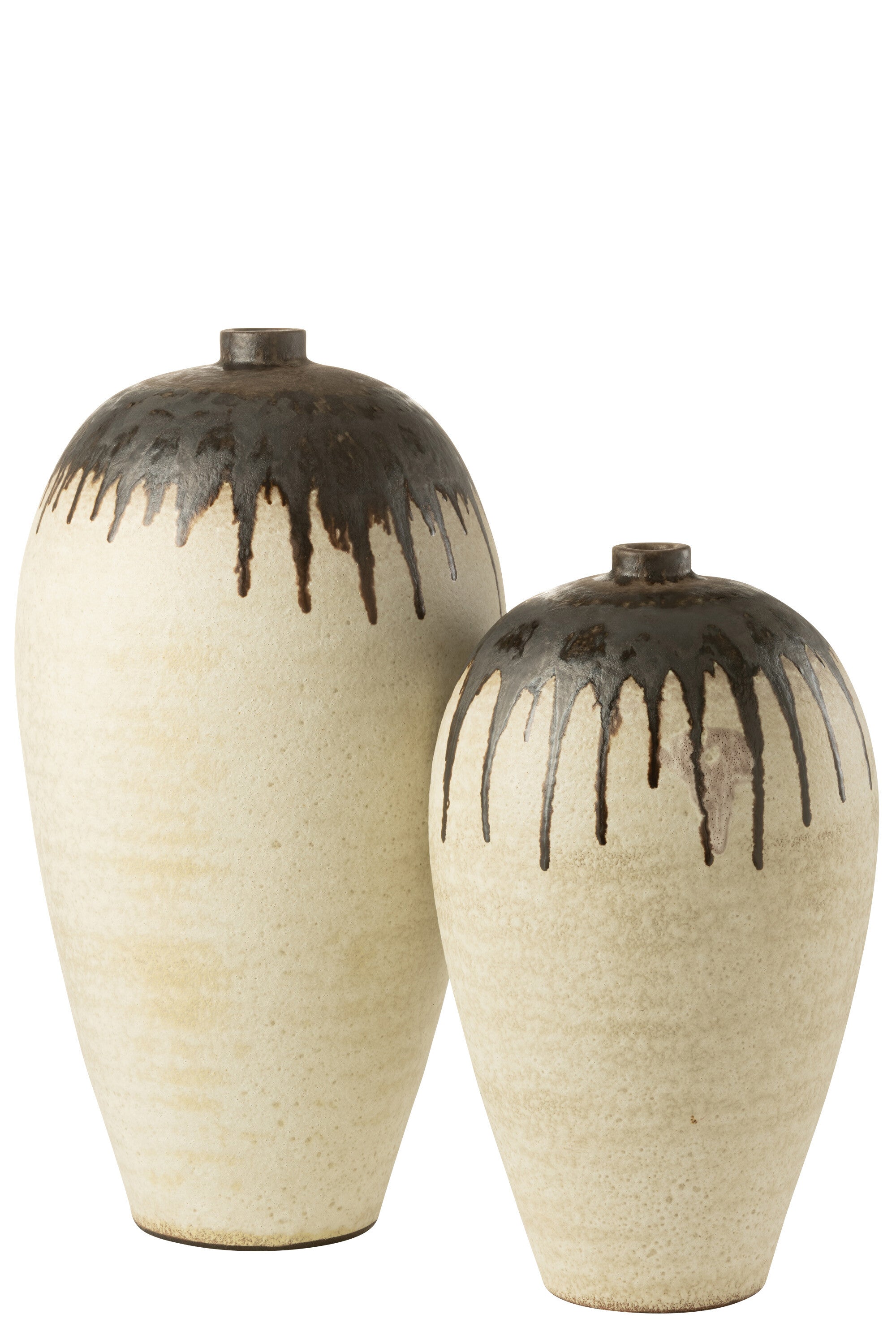 Vaas Lombok Keramiek Beige/Bruin Groot