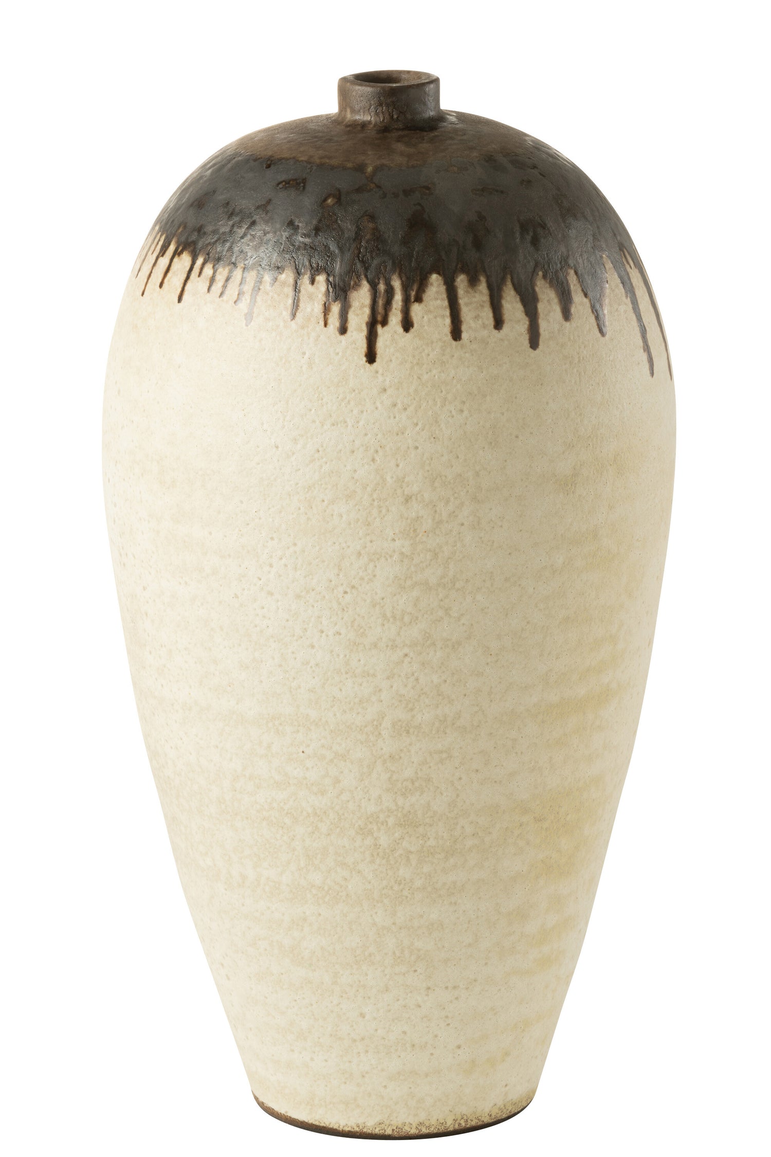 Vaas Lombok Keramiek Beige/Bruin Groot