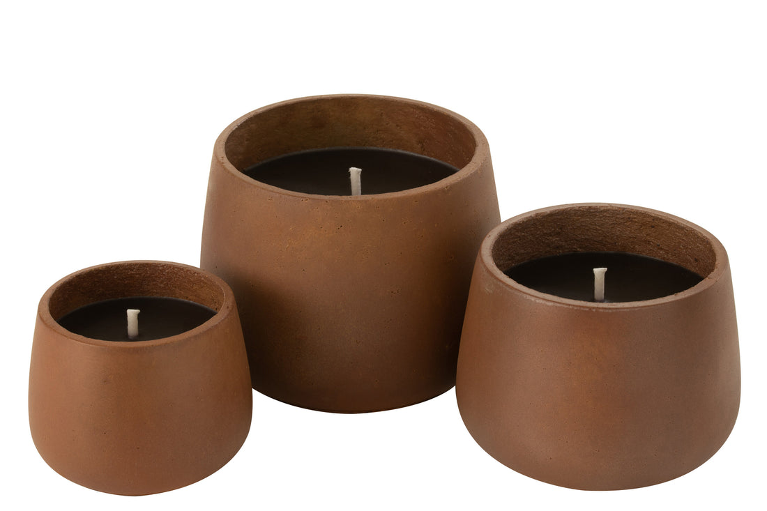 J-Line Buitenkaars Cement Bruin Groot - 48U