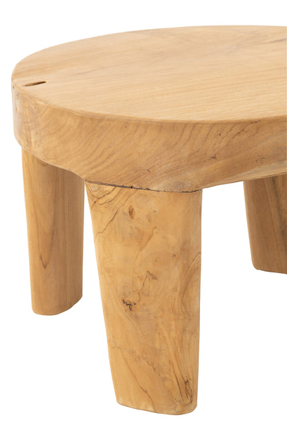 J-Line tafel Rond Teak - hout - naturel - set van 2