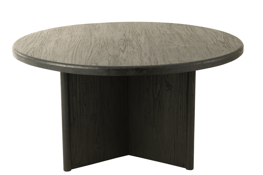 J-Line Tafel Rond Teak Hout Zwart