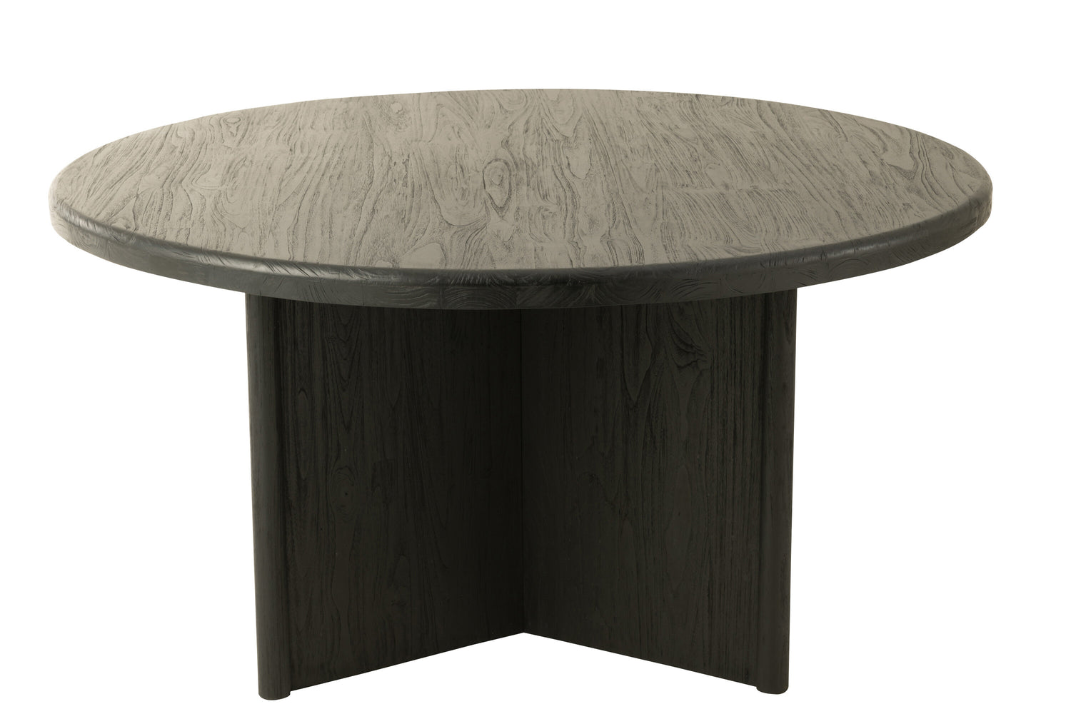 J-Line Tafel Rond Teak Hout Zwart