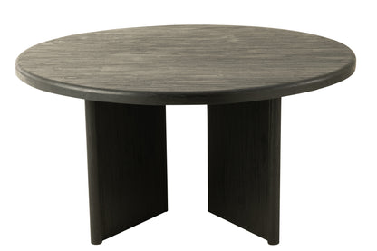 J-Line Tafel Rond Teak Hout Zwart