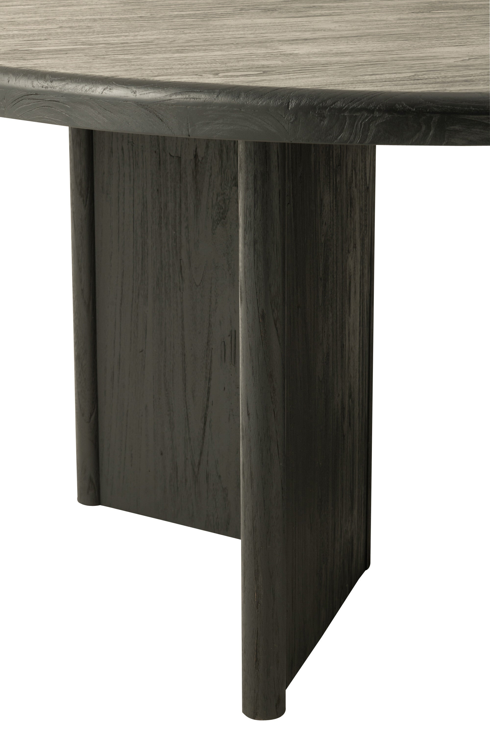 J-Line Tafel Rond Teak Hout Zwart