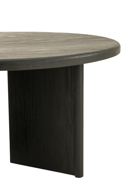 J-Line Tafel Rond Teak Hout Zwart