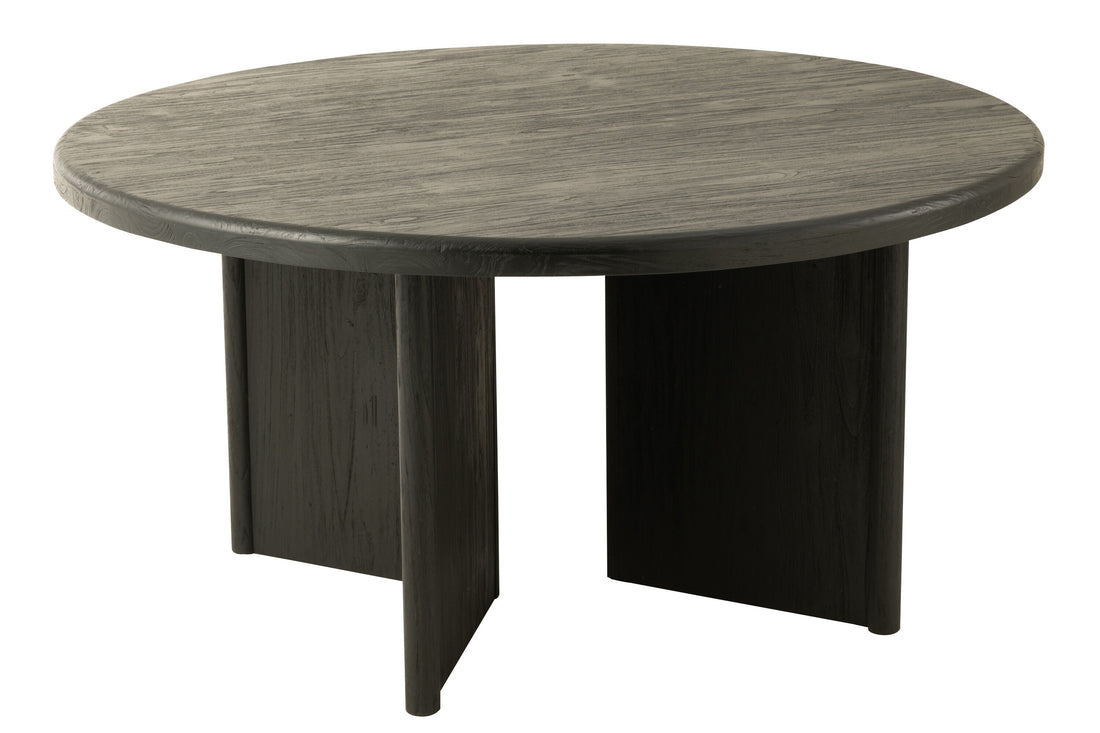 J-Line Tafel Rond Teak Hout Zwart