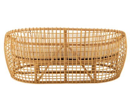 J-Line stoel Lise + kussen 1 Personen - rotan/textiel - naturel/wit