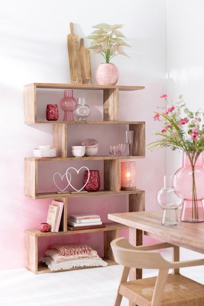Boekenplank Verticale Latten Mangohout Natuurlijk