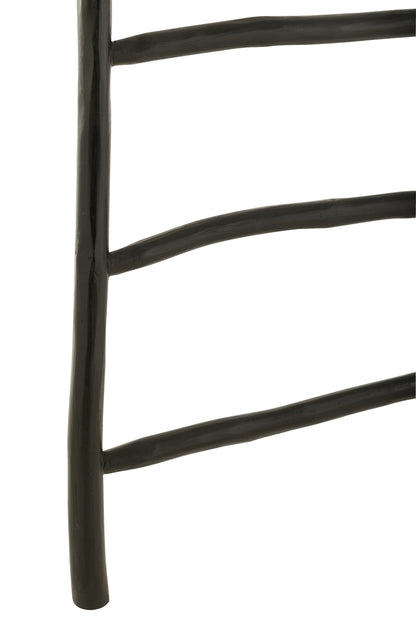 Ladder 6 treden Teakhout Zwart