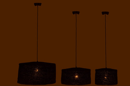 J-Line Set Van 3 Hangende Lamp Moonj Gras Zwart