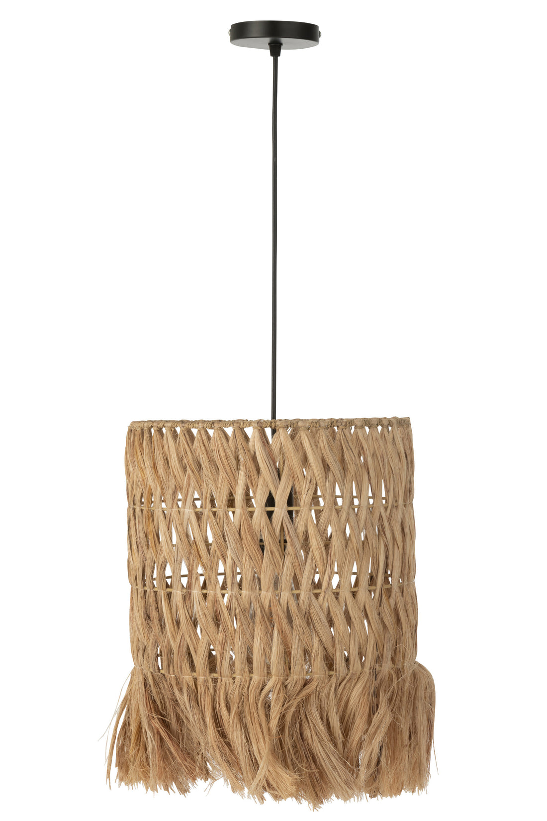 J-Line Hanglamp Rond - bananenbladeren - naturel