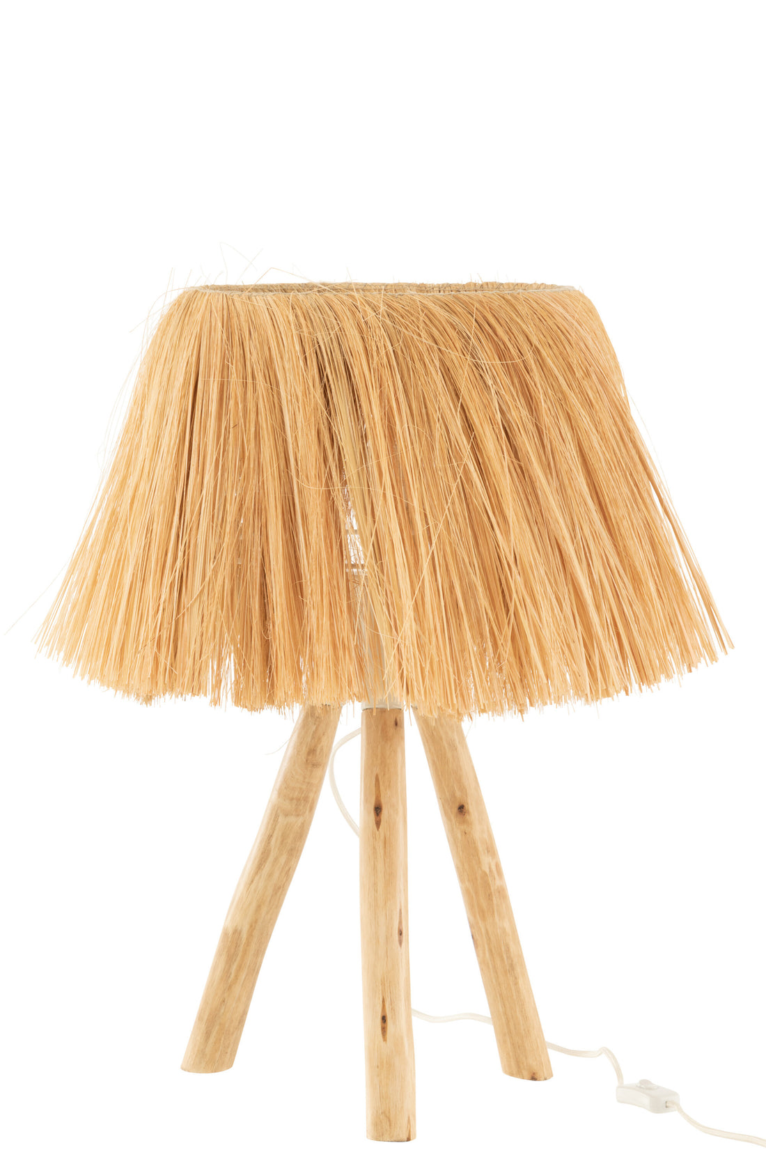 J-Line Tafellamp Bahamas - hout/gras - naturel