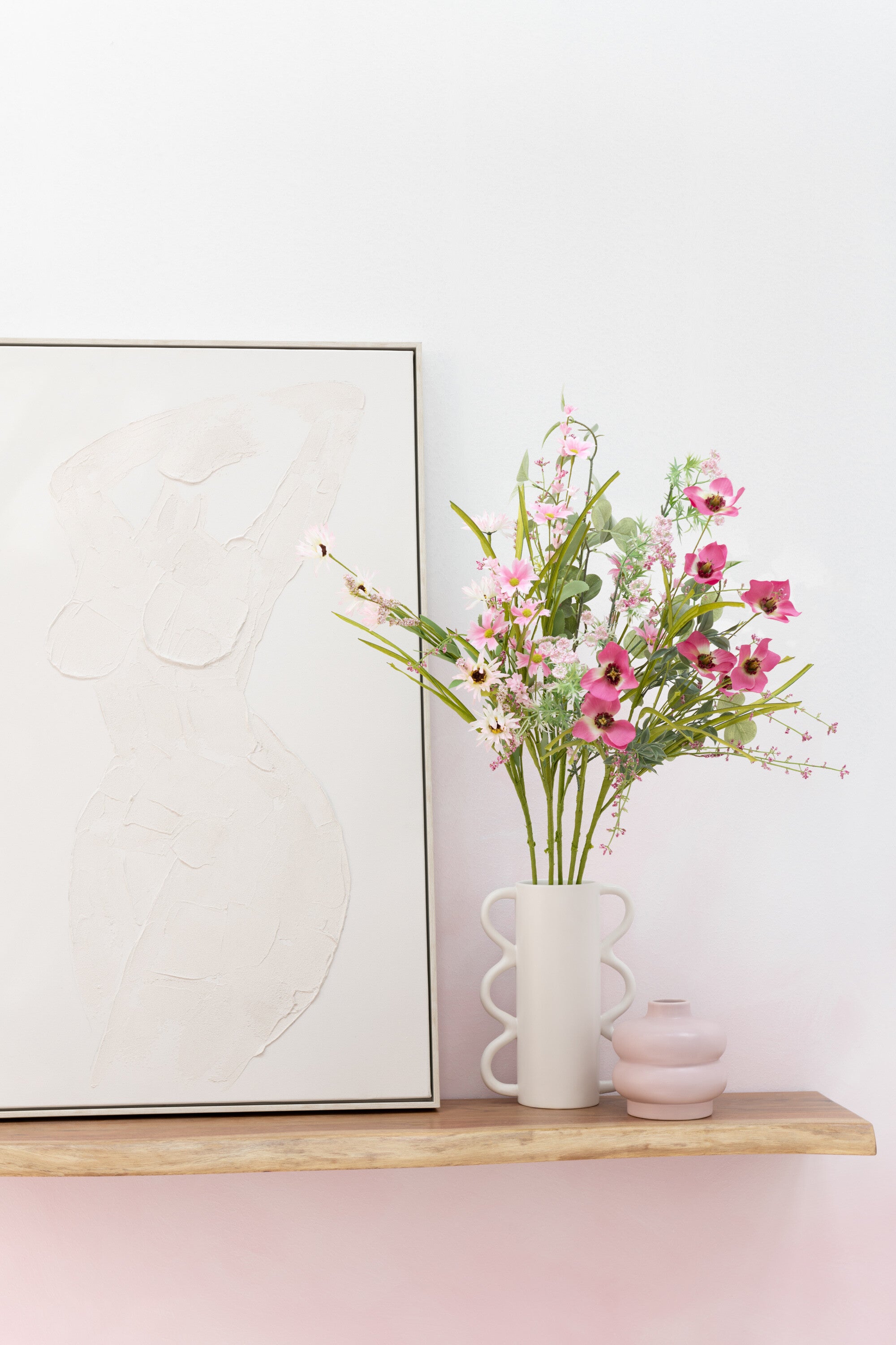 Boeket Mix Bloemen Kunstmatig Roze