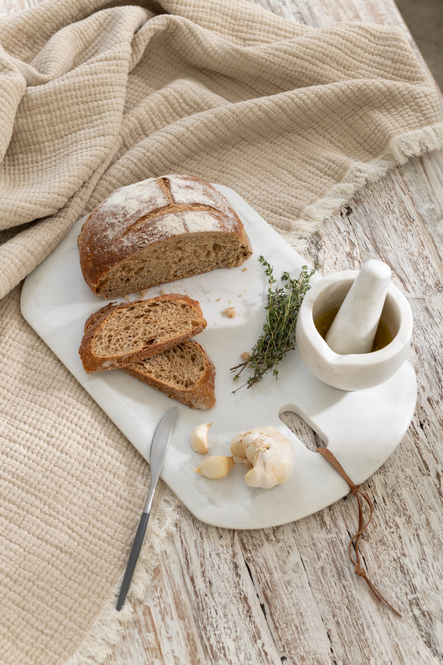 Mortier + Stamper Marmer Wit