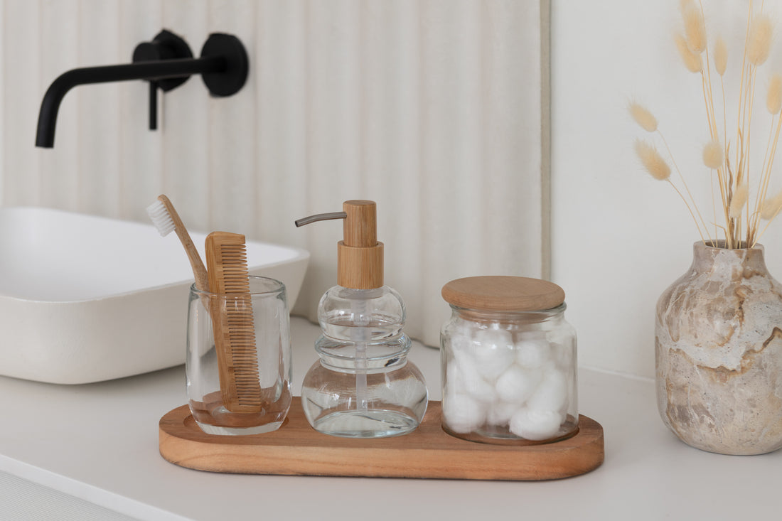 Vaas Fles Marmer Beige Klein