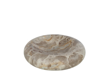 Kom laag marmeren beige grote kom