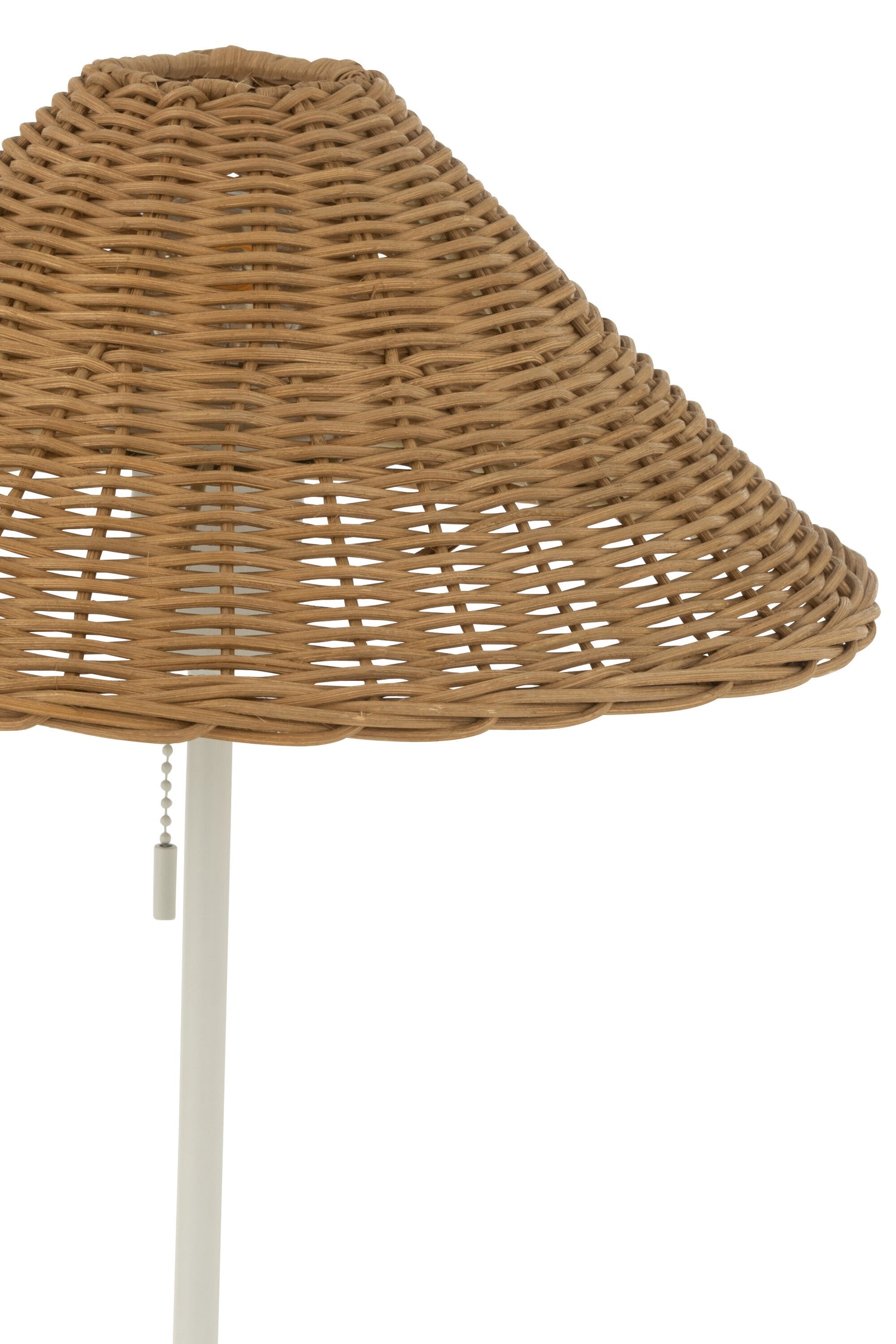 J-Line Tafellamp Metaal/Rattan Wit/Naturel