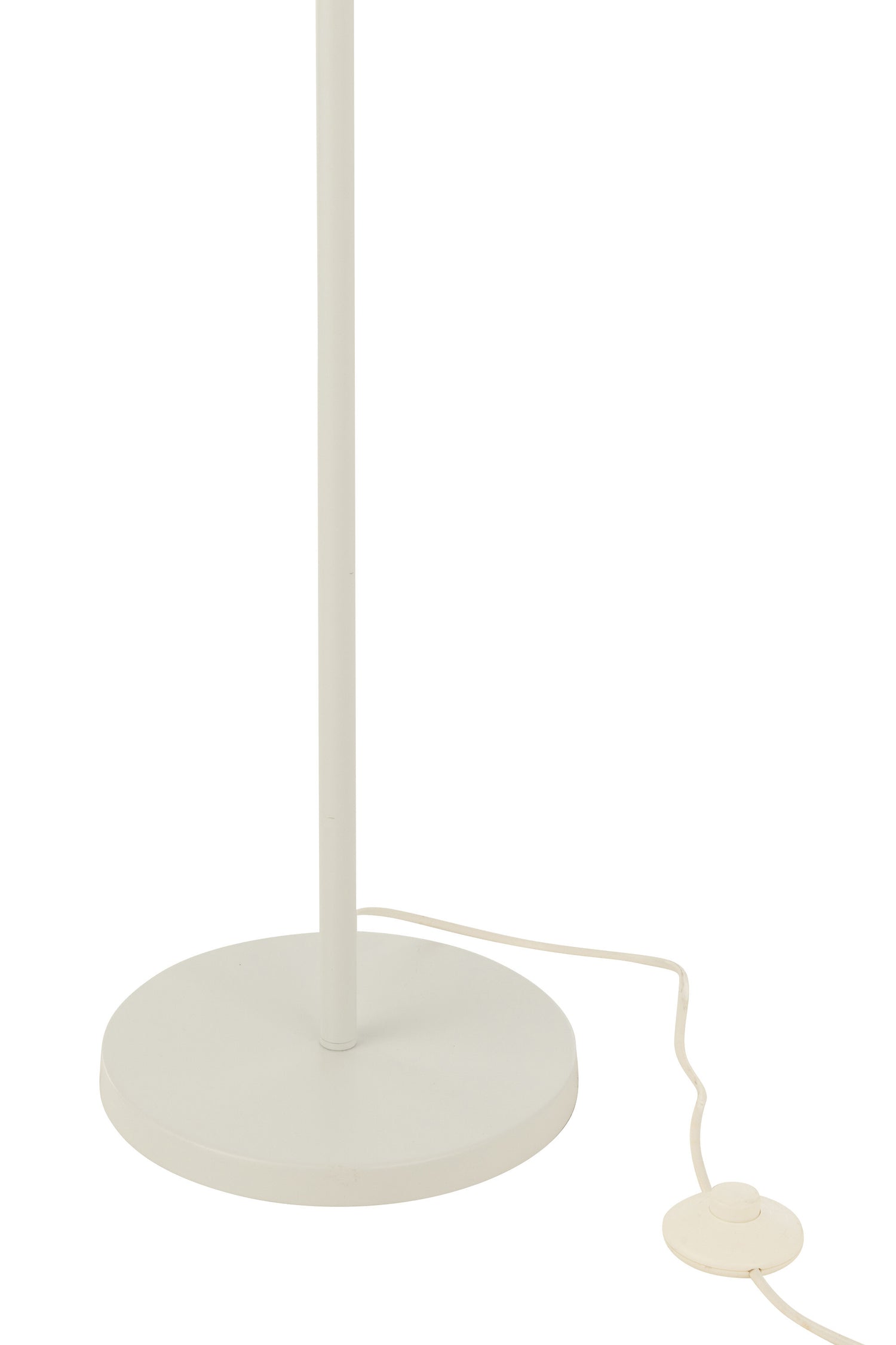 J-Line Staande Lamp Metaal/Rattan Wit/Naturel