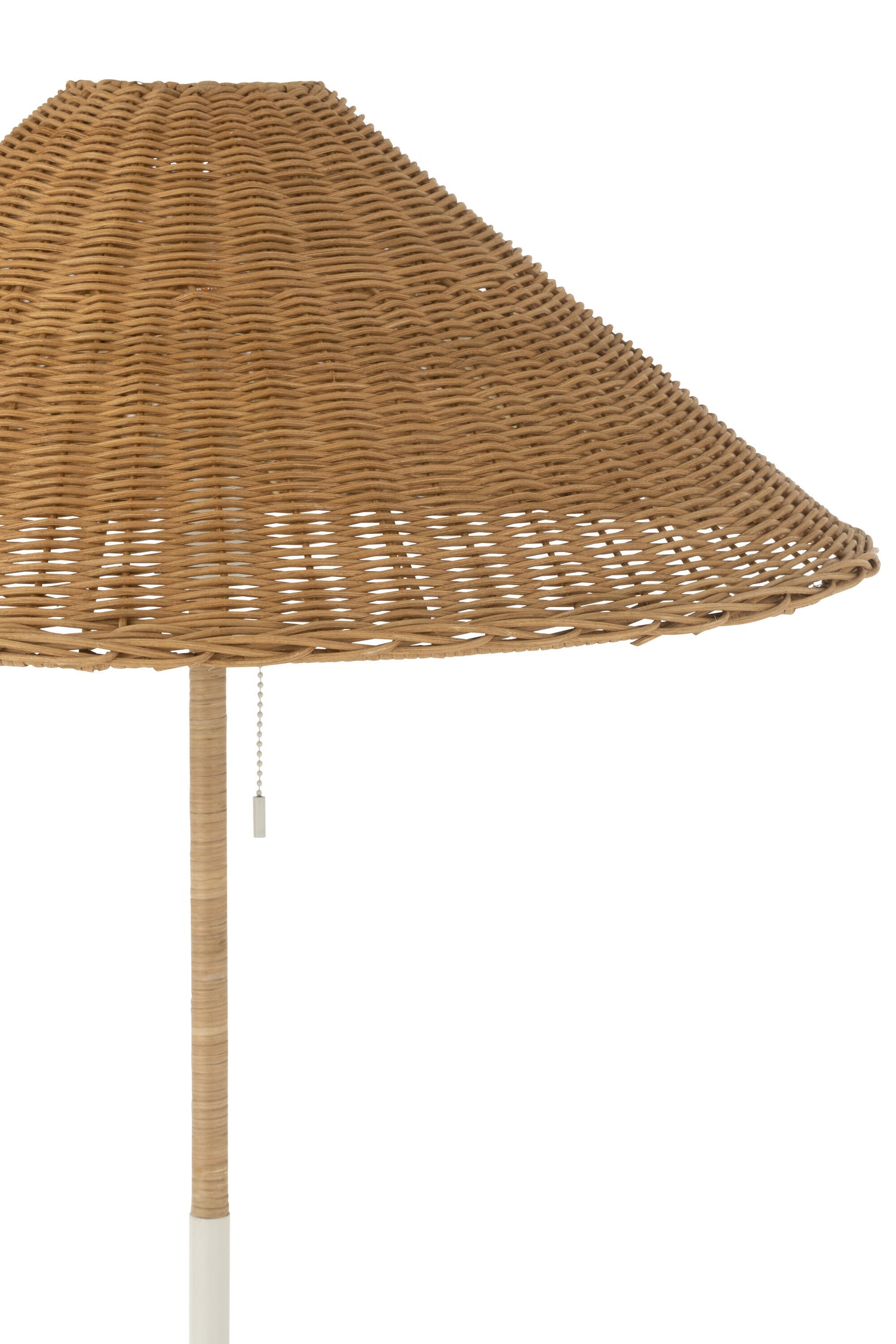 J-Line Staande Lamp Metaal/Rattan Wit/Naturel