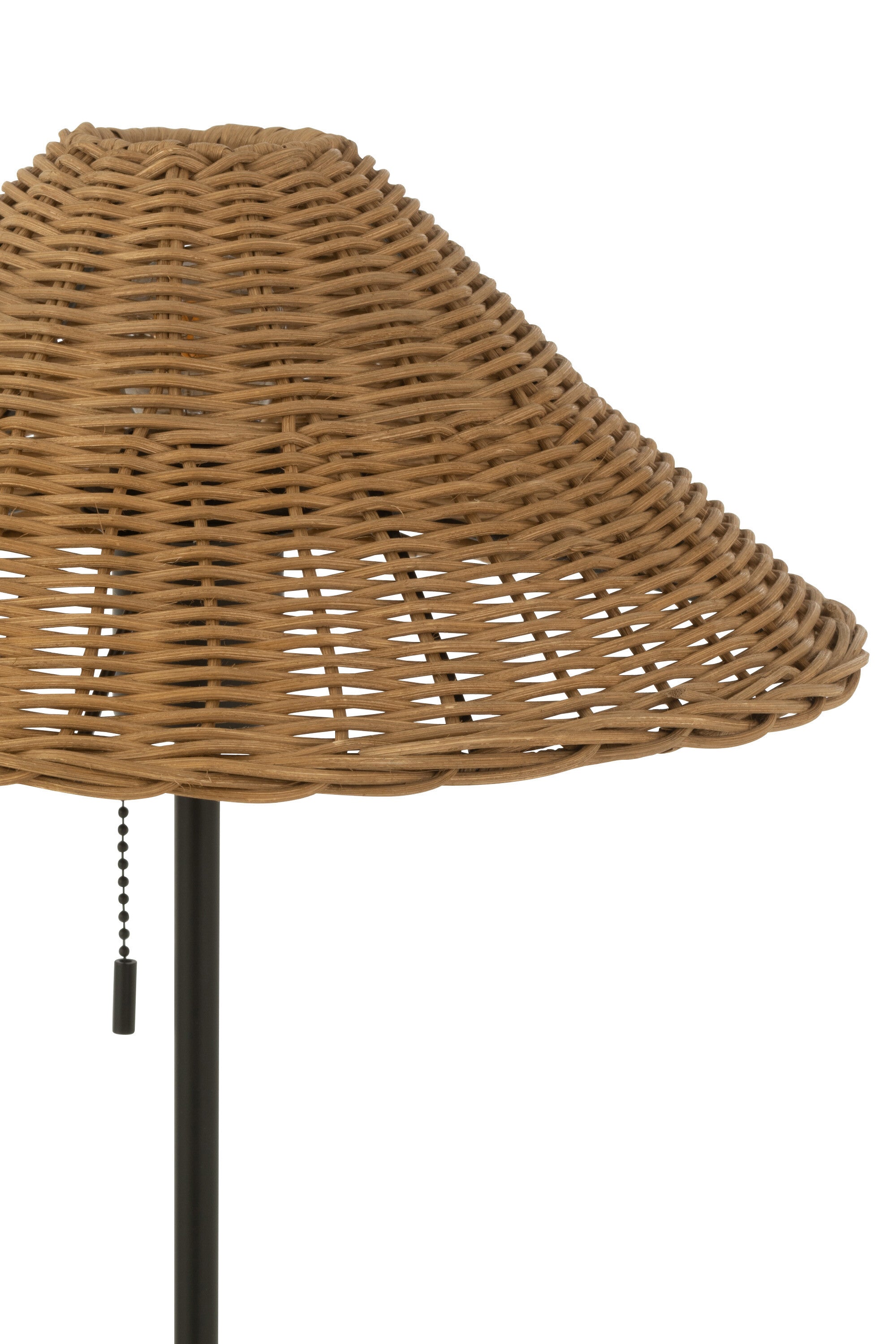 J-Line Tafellamp Metaal/Rattan Zwart/Naturel