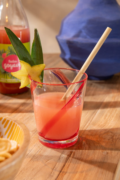Doos van 6 stuks drinkglazen van plastic mix