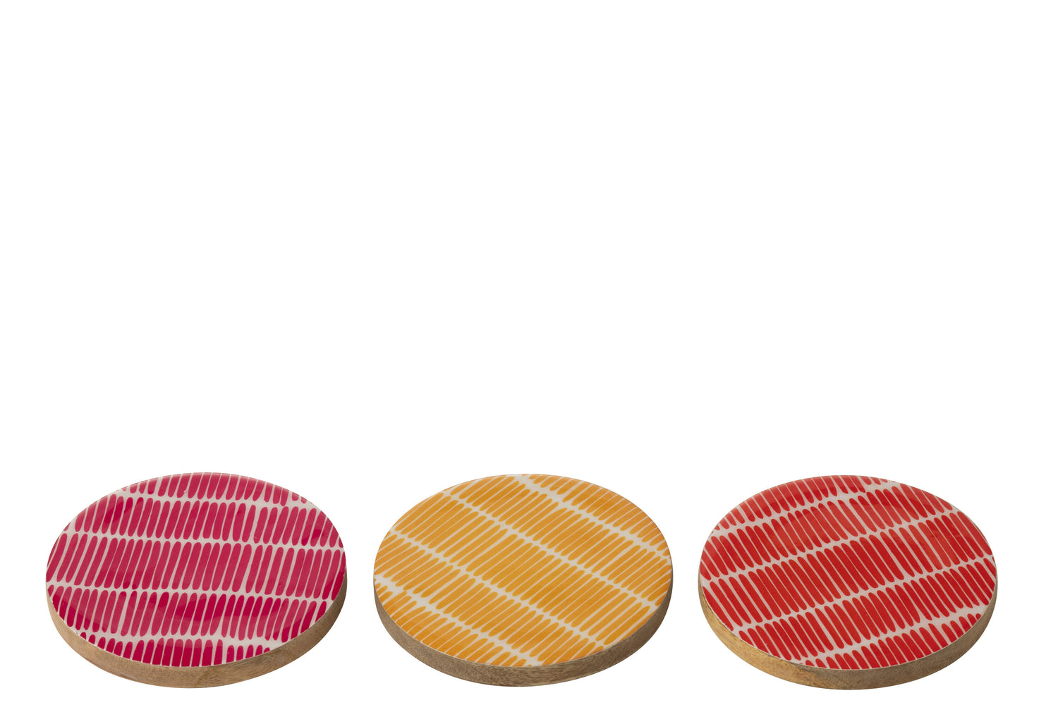 Set van 4 onderzetters van mangohout mix assortiment van 3.