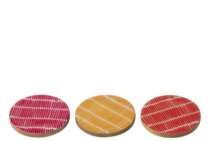 Set van 4 onderzetters van mangohout mix assortiment van 3.