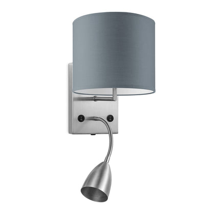 Wandlamp - Read, LED Leeslamp, E27, grijs 20cm