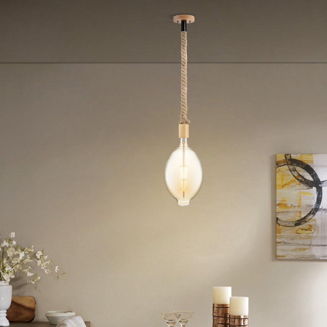 hanglamp Leonardo Ovaal - G125 - dimbaar E27 amber