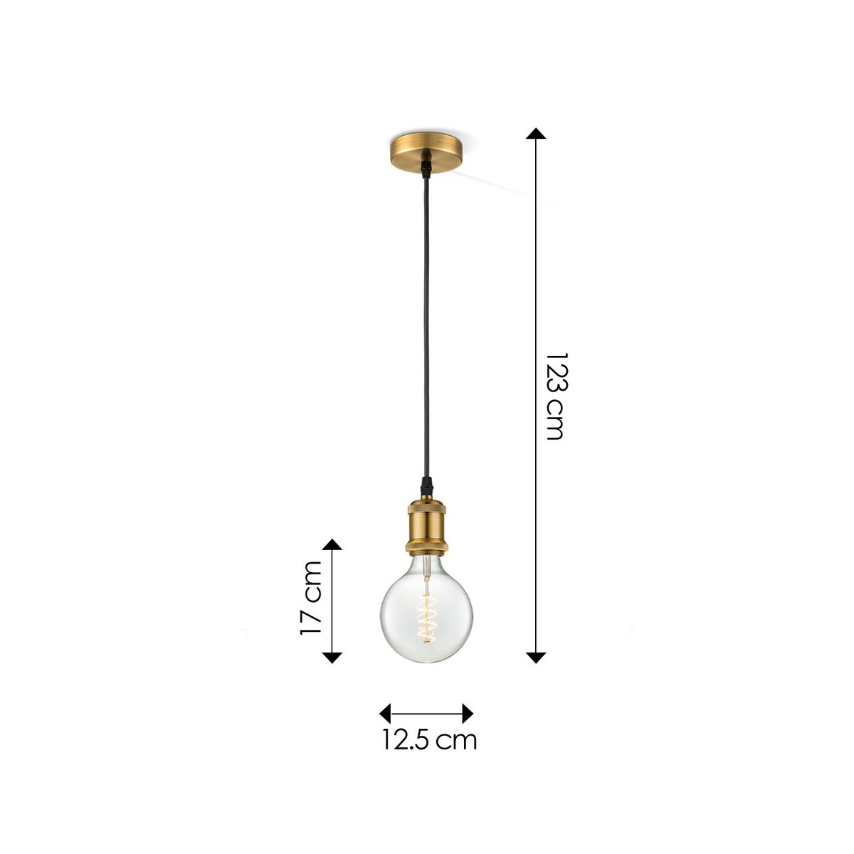 hanglamp brons vintage - G125 - dimbaar E27 helder