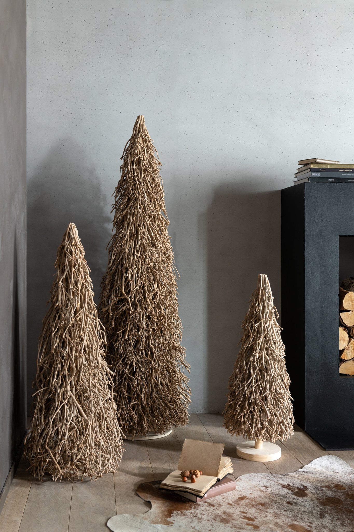 J-Line Kerstboom Teatree Hout Natuurlijk Groot