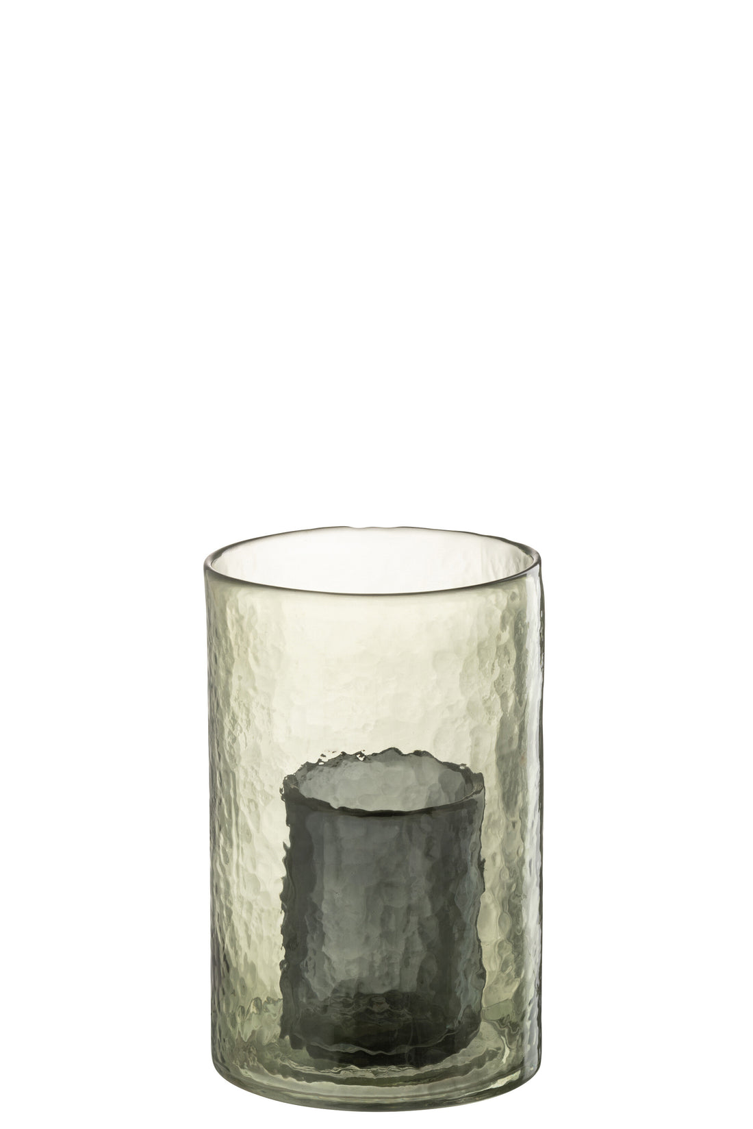 J-Line Theelichthouder Dubbel Glas Groen Small