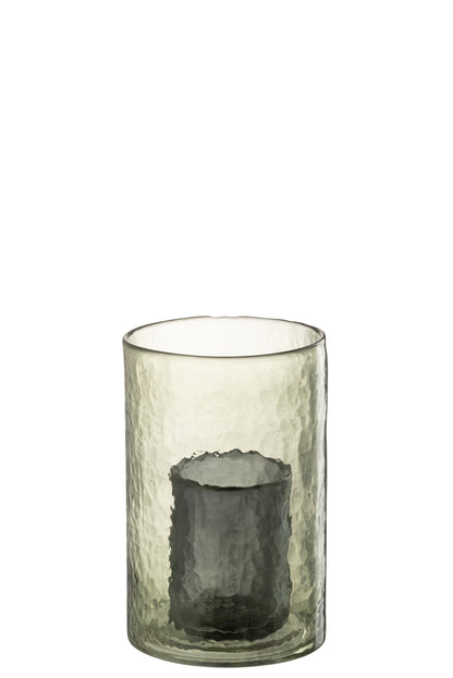 J-Line Theelichthouder Dubbel Glas Groen Small