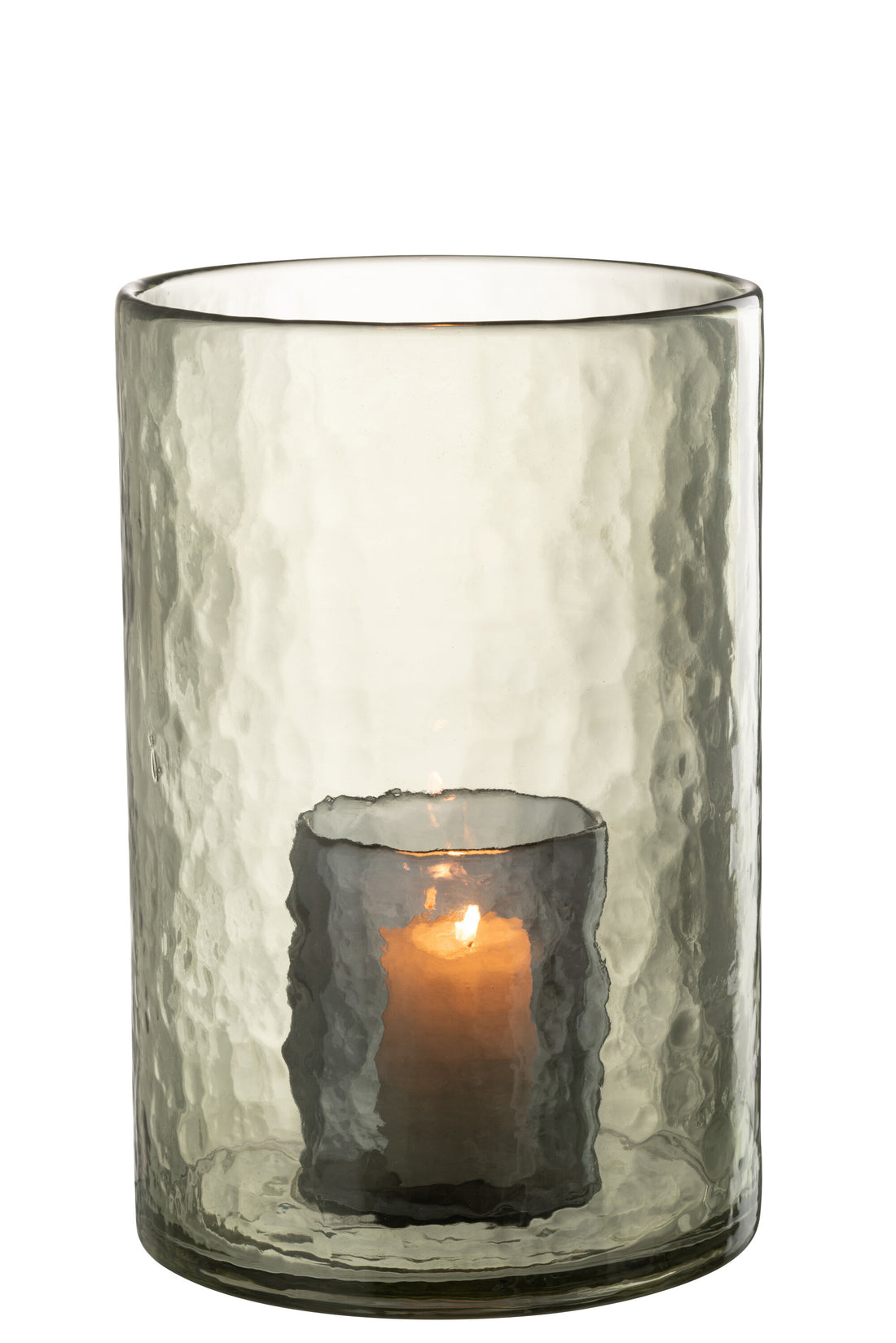 J-Line Windlicht Dubbel Glas Groen Large